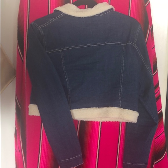 MEBON by Machine Jeans crop jean jacket with fur - Picture 6 of 6